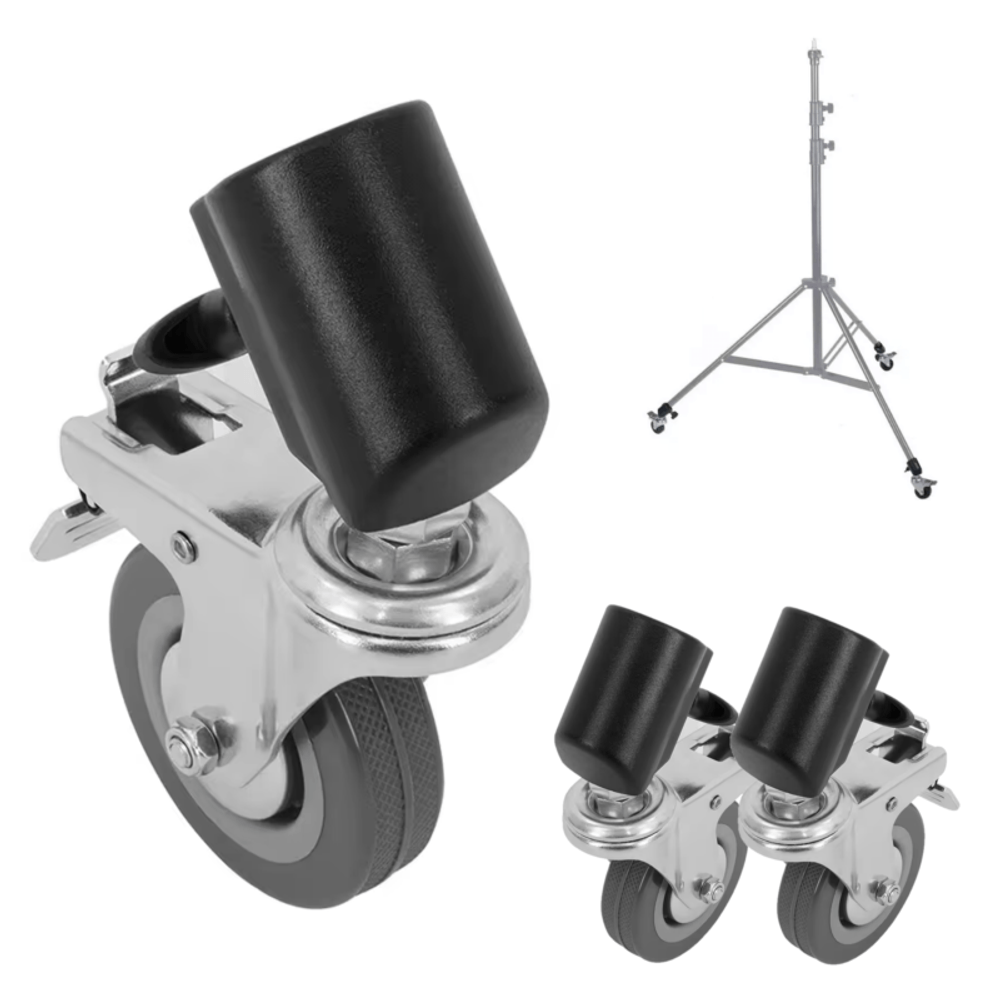 Kit-Rodizio-3x-Rodas-Stand-Wheels-para-Tripes-e-Suportes-de-Estudio-22mm -1- Kit-Rodizio-3x-Rodas-Stand-Wheels-para-Tripes-e-Suportes-de-Estudio-22mm -1-